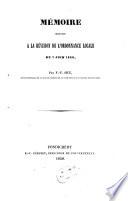 Mémoire relatif à la révision de l'ordonnance locale du 7 Juin 1828