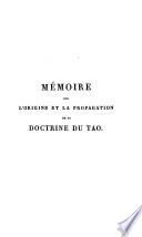 Mémoire sur l'origine et la propagation de la doctrine du tao, fondée par Lao-Tseu
