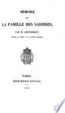 Mémoire sur la famille des Sadjides