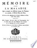 Mémoire sur la maladie que a attaqué, en différens temps, les femmes en couche, à l'Hôtel-Dieu de Paris