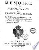 Mémoire sur la navigation de France aux Indes. Par M. Daprès de Mannevillette ..