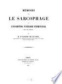 Mémoire sur le Sarcophage et inscription funéraire d'Esmunazar, roi de Sidon