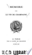 Mémoire sur le vin de Champagne