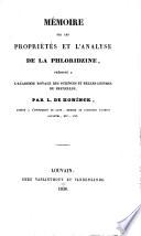 Mémoire sur les propriétés et l'analyse de la phloridzine