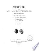 Memoire Sur Les Vases Panathenaiques, Adresse, En Forme De Lettre, Et Traduit De L'Anglais Par J. W. Burgon