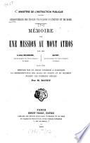 Mémoire sur une mission au mont Athos