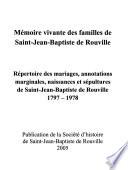 Mémoire vivante des familles de Saint-Jean-Baptiste de Rouville