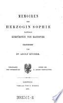 Memoiren der Herzogin Sophie, nachmals Kurfürstin von Hannover