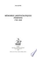 Mémoires aristocratiques féminins