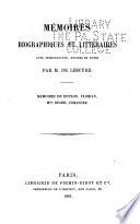 Mémoires biographiques et littéraires avec introduction, notices et notas