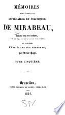 Mémoires biographiques, littéraires et politiques de Mirabeau