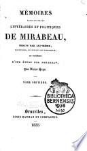 Mémoires biographiques, littéraires et politiques de Mirabeau