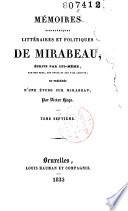 Mémoires biographiques littéraires et politiques de Mirabeau