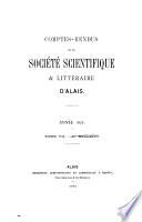 Mémoires & comptes-rendus de la Sociétè scientifique & littéraire d'Alais