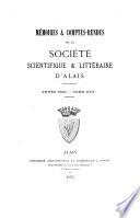 Mémoires & comptes-rendus de la Sociétè scientifique & littéraire d'Alais