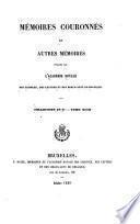 Mémoires couronnés et autres mémoires