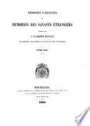 Mémoires couronnés et mémoires des savants etrangers