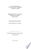 Mémoires d'État et culture politique en France (XVIe-XIXe siècles)