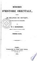 Mémoires d'histoire orientale