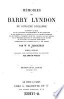 Memoires de Barry Lyndon du royaume d'Irlande. Roman anglais