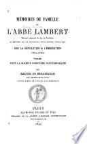 Mémoires de famille sur la révolution & l'émigration, 1791-1799