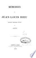 Mémoires de Jean-Louis Rieu, ancien premier syndic de Genève