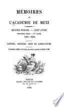 Mémoires de l'Académie de Metz