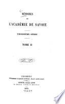 Mémoires de l'Académie de Savoie