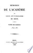 Mémoires de l'Académie des sciences, arts et belles-lettres de Dijon