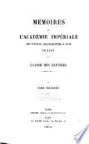 Mémoires de l'Académie des sciences, belles-lettres et arts de Lyon