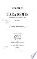 Mémoires de l'Académie des Sciences, Belles-Lettres et Arts de Lyon