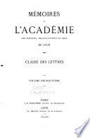 Mémoires de l'Académie des sciences, belles-lettres et arts de Lyon