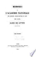 Mémoires de l'Académie des sciences, belles-lettres et arts de Lyon