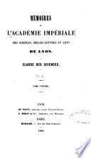 Mémoires de l'Académie des sciences, belles-lettres et arts de Lyon
