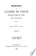 Mémoires de l'Académie des sciences, belles-lettres et arts de Savoie