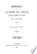 Mémoires de l'Académie des sciences, belles-lettres et arts de Savoie