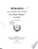 Mémoires de l'Académie des sciences de l'Institut de France