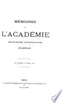 Mémoires de l'Académie des sciences lettres et arts d'Arras