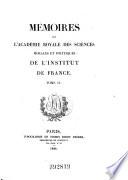 Mémoires de l'Académie des Sciences Morales et Politiques de l'Institut de France