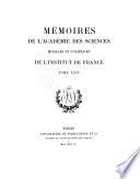 Mémoires de l'Académie des sciences morales et politiques de l'Institut de France