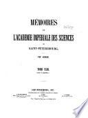 Mémoires de l'Academie impériale des sciences de St.-Pétersbourg