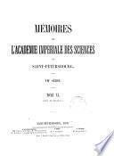 Mémoires de l'Académie Impériale des Sciences de St. Pétersbourg