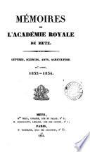 MEMOIRES DE L'ACADEMIE ROYALE DE METZ