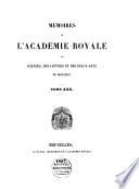 Mémoires de l'Académie Royale des Sciences, des Lettres et des Beaux-Arts de Belgique