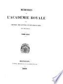 Mémoires de l'Académie royale des sciences, des lettres et des beaux-arts de Belgique
