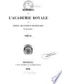Mémoires de l'Académie Royale des Sciences, des Lettres et des Beaux-Arts de Belgique