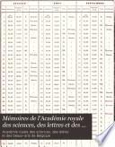 Mémoires de l'Academie royale des sciences, des lettres et des beaux-arts de Belgique