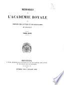 Mémoires de l'Academie royale des sciences, des lettres et des beaux-arts de Belgique