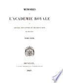 Mémoires de l'Académie royale des sciences, des lettres et des beaux-arts de Belgique