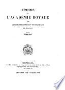 Mémoires de l'Académie royale des sciences, des lettres et des beaux-arts de Belgique